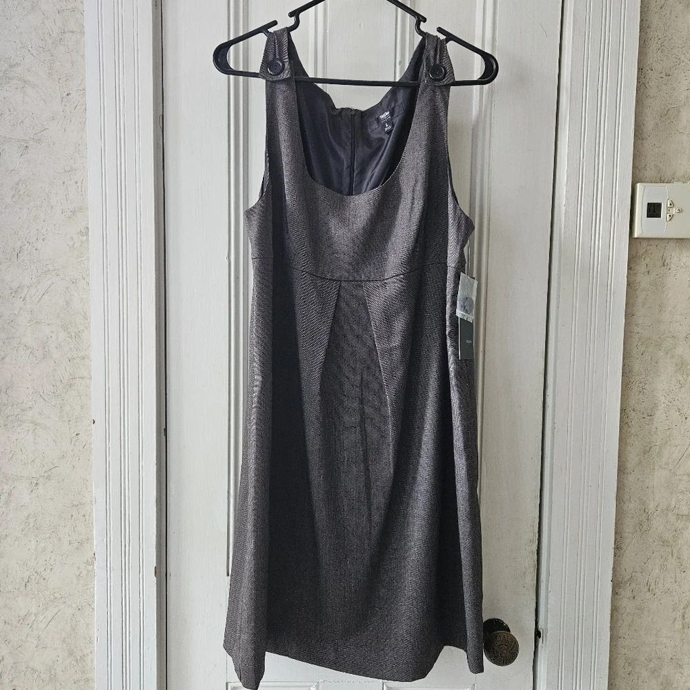 Mossimo Large Brown Gray Tweed Shift Dress NWT Office Teacher Knee Length
